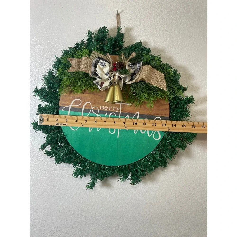 Christmas Wreath Unbranded Home Decor OS Green Excellent Rustic‎ Farmhouse Bells